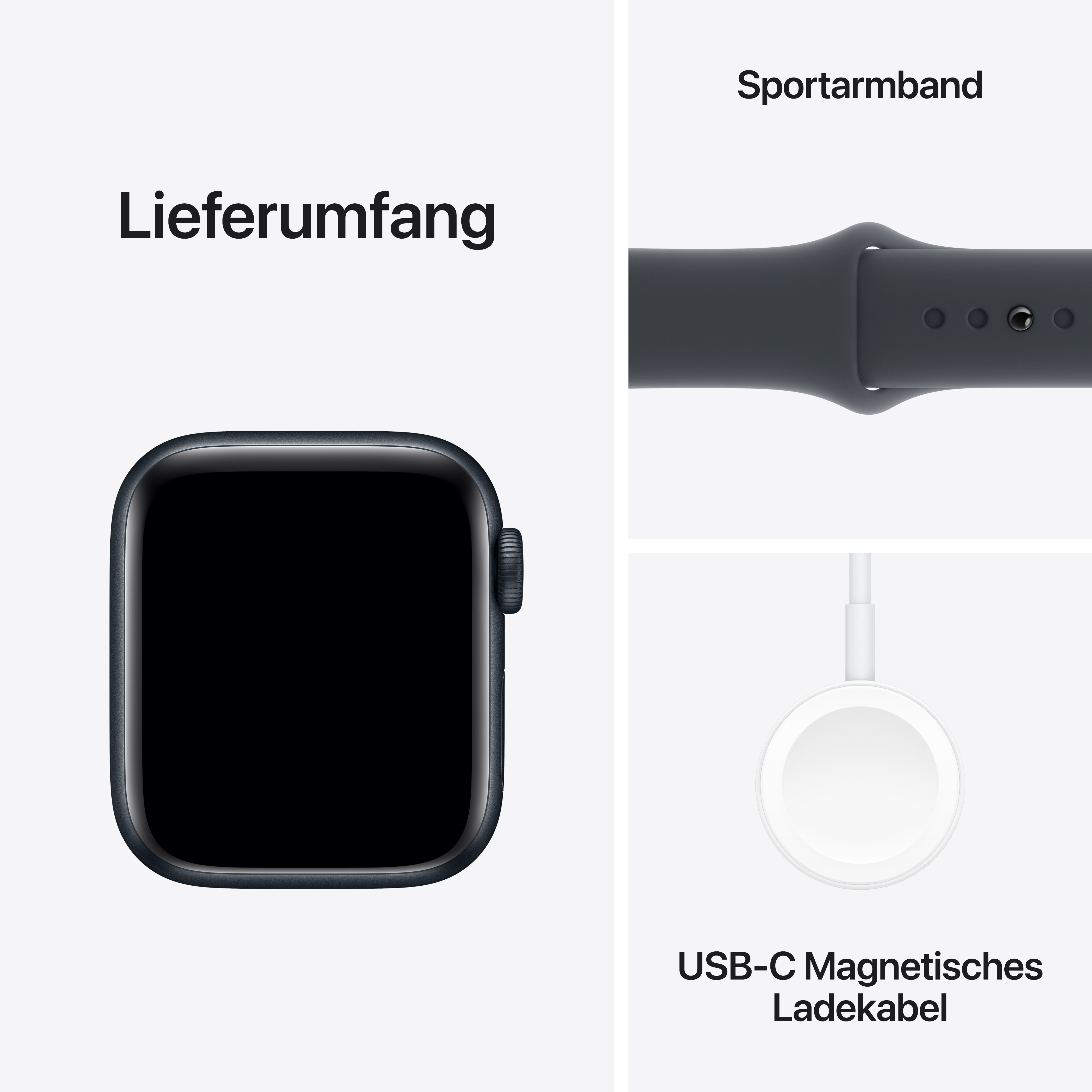 Apple Watch SE GPS + Cellular 40mm Mitternacht (Midnight) Aluminium Gehäuse mit Mitternacht (Midnight) Sport Band - M/L