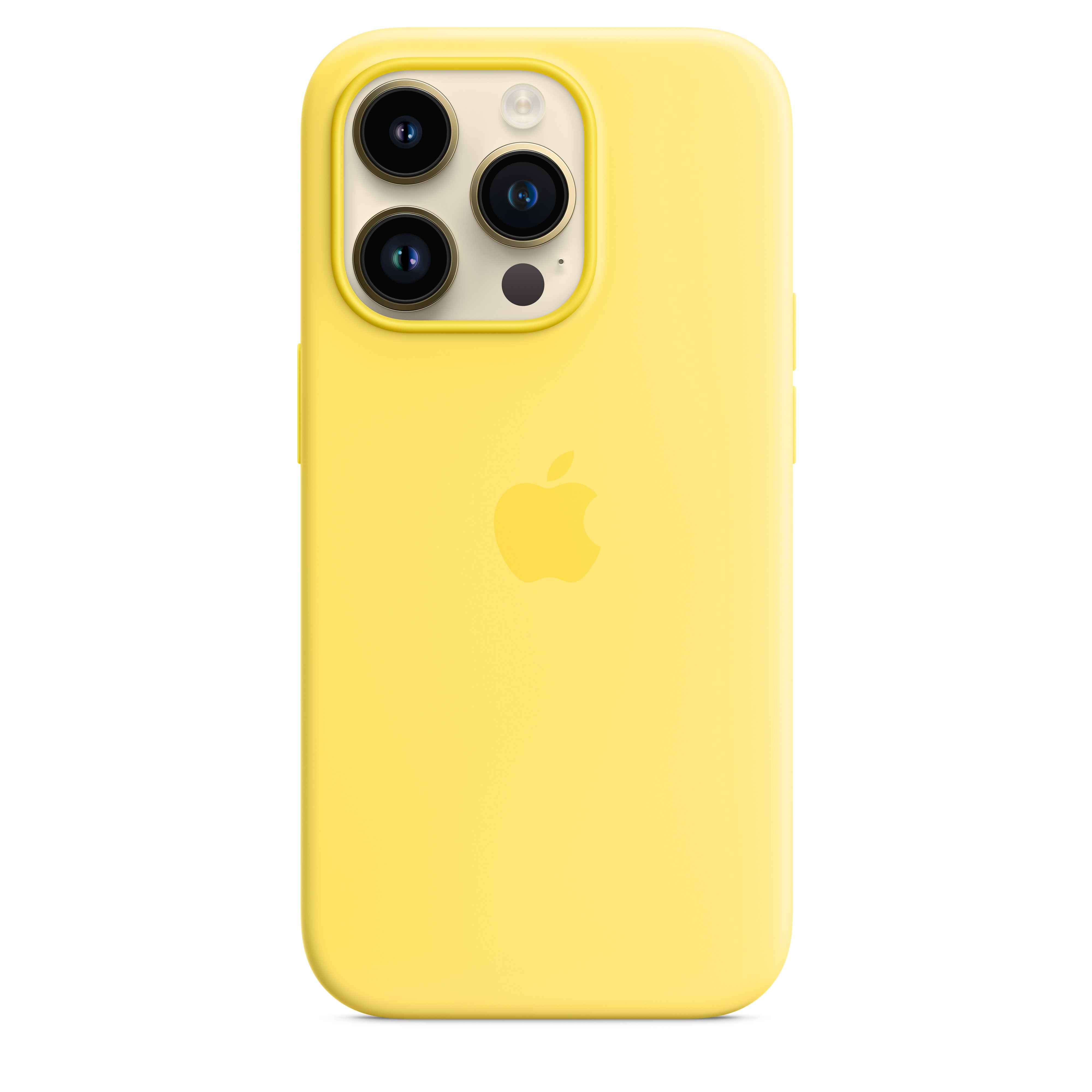 Apple Silikon Case iPhone 14 Pro mit MagSafe (kanariengelb)