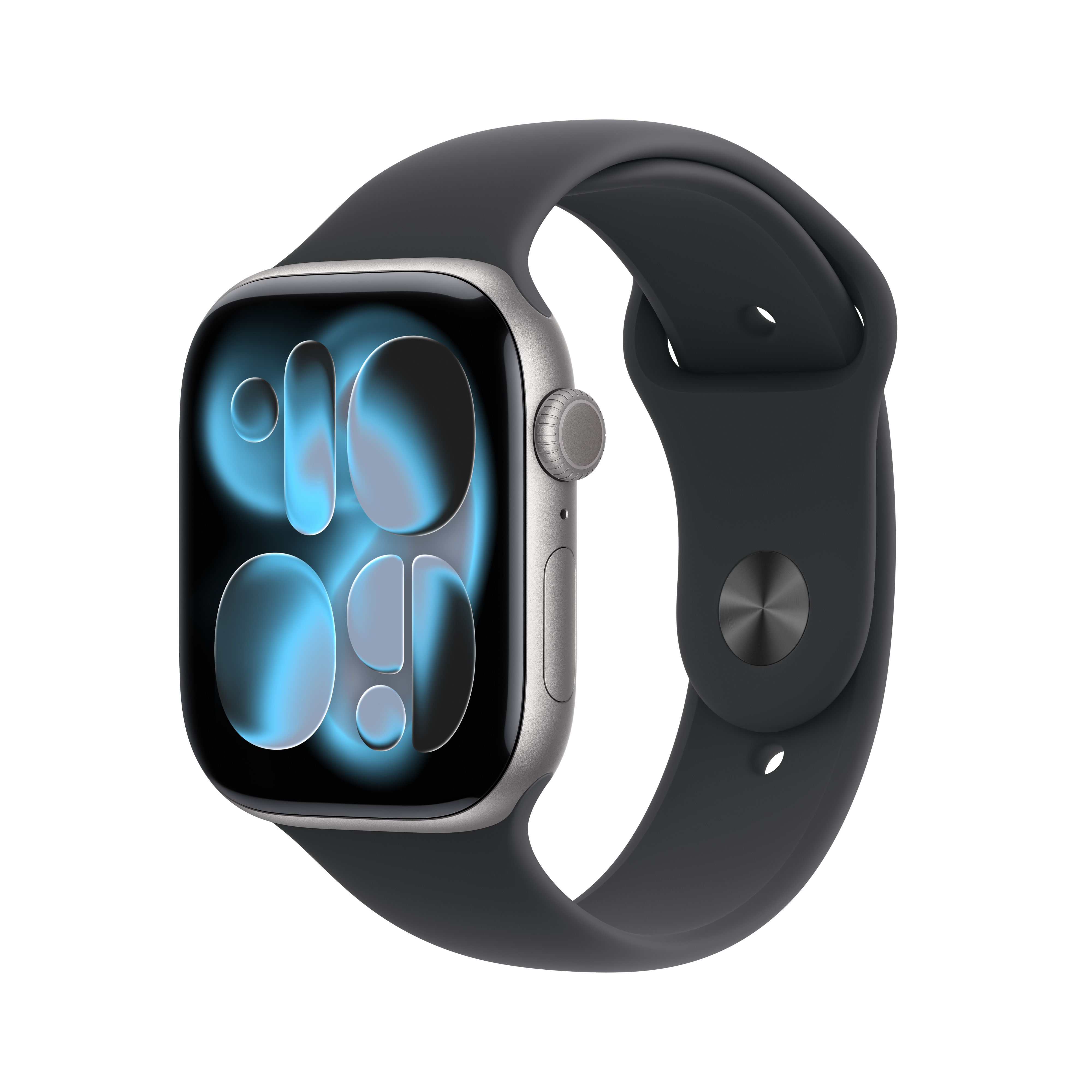 Apple Watch Series 11 GPS + Cellular 46mm Space Grau (Space Grey) Aluminium Gehäuse mit Schwarz (Black) Sport Band - M/L