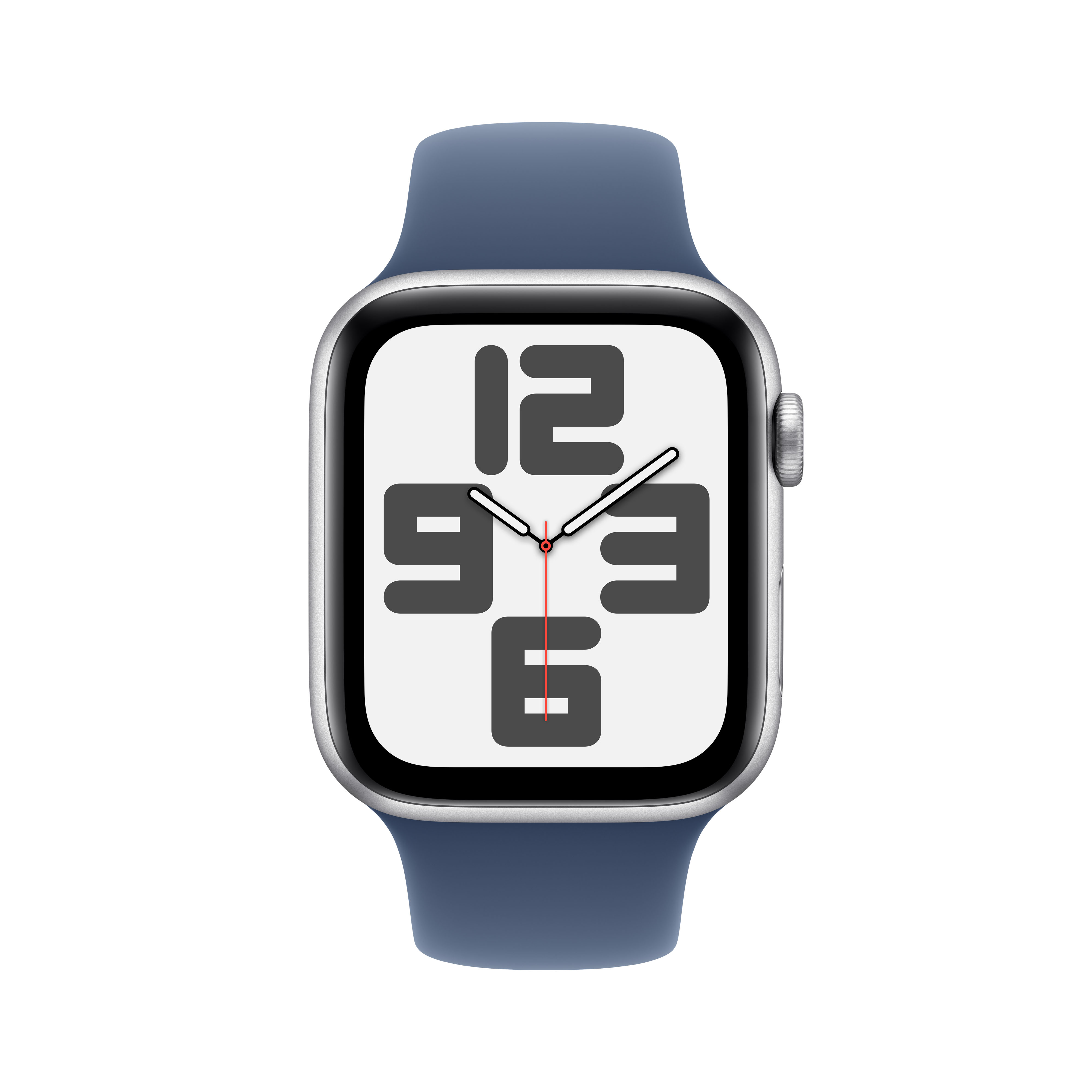 Apple Watch SE GPS + Cellular 44mm Silber (Silver) Aluminium Gehäuse mit Denim Sport Band - S/M