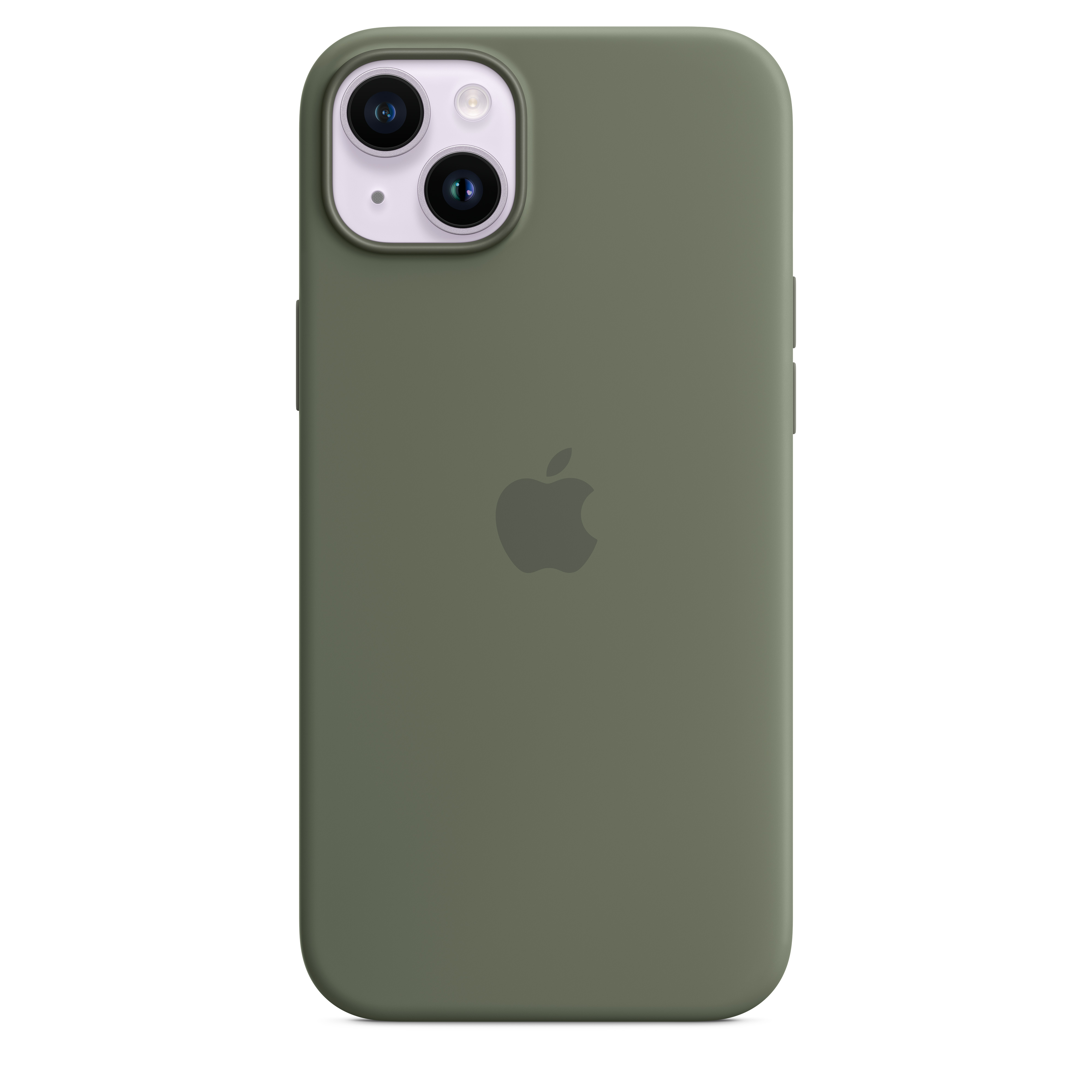 Apple Silikon Case iPhone 14 Plus mit MagSafe (oliv)
