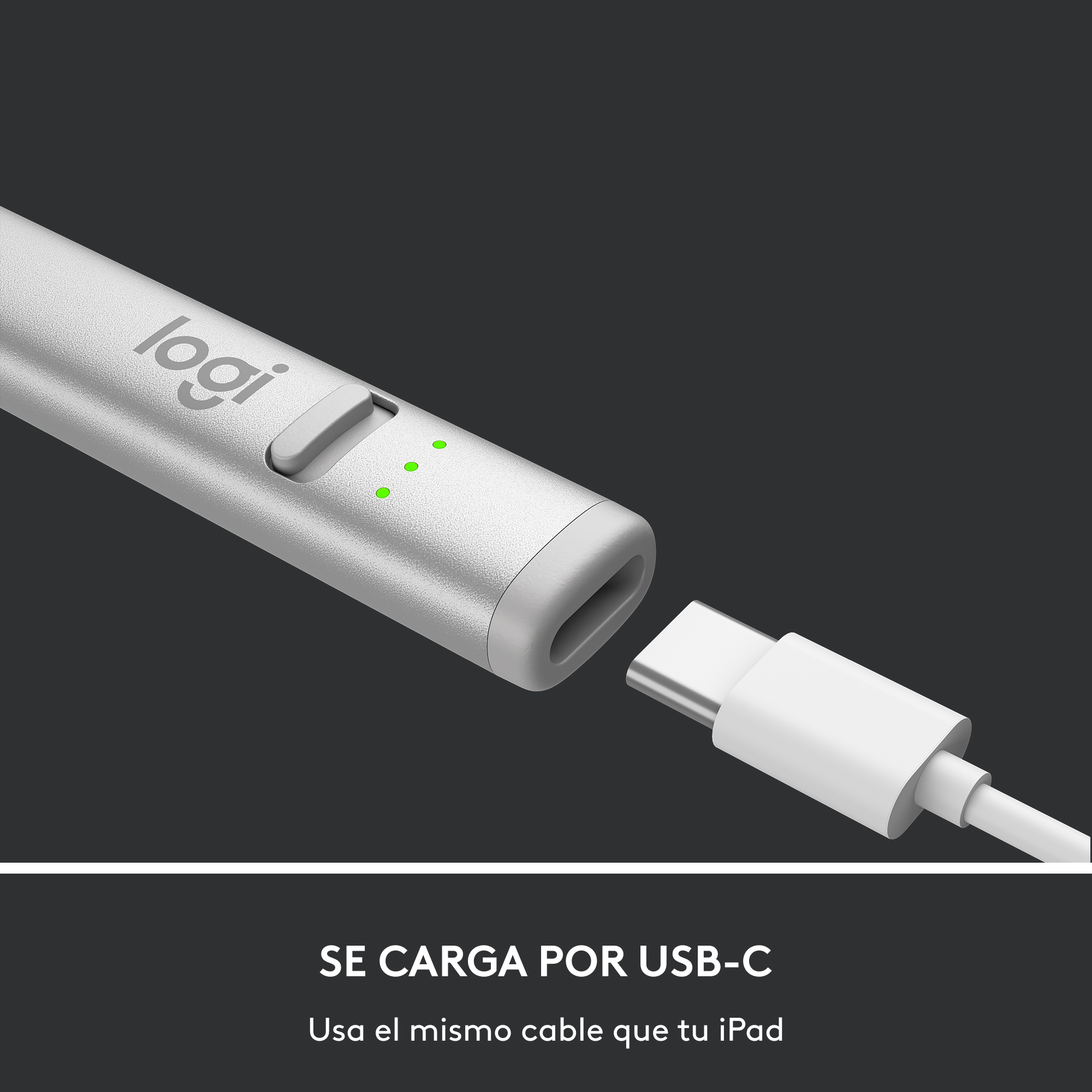 Logitech Crayon/ Digitaler Stift/ kabellos/ Silber/ USB-C