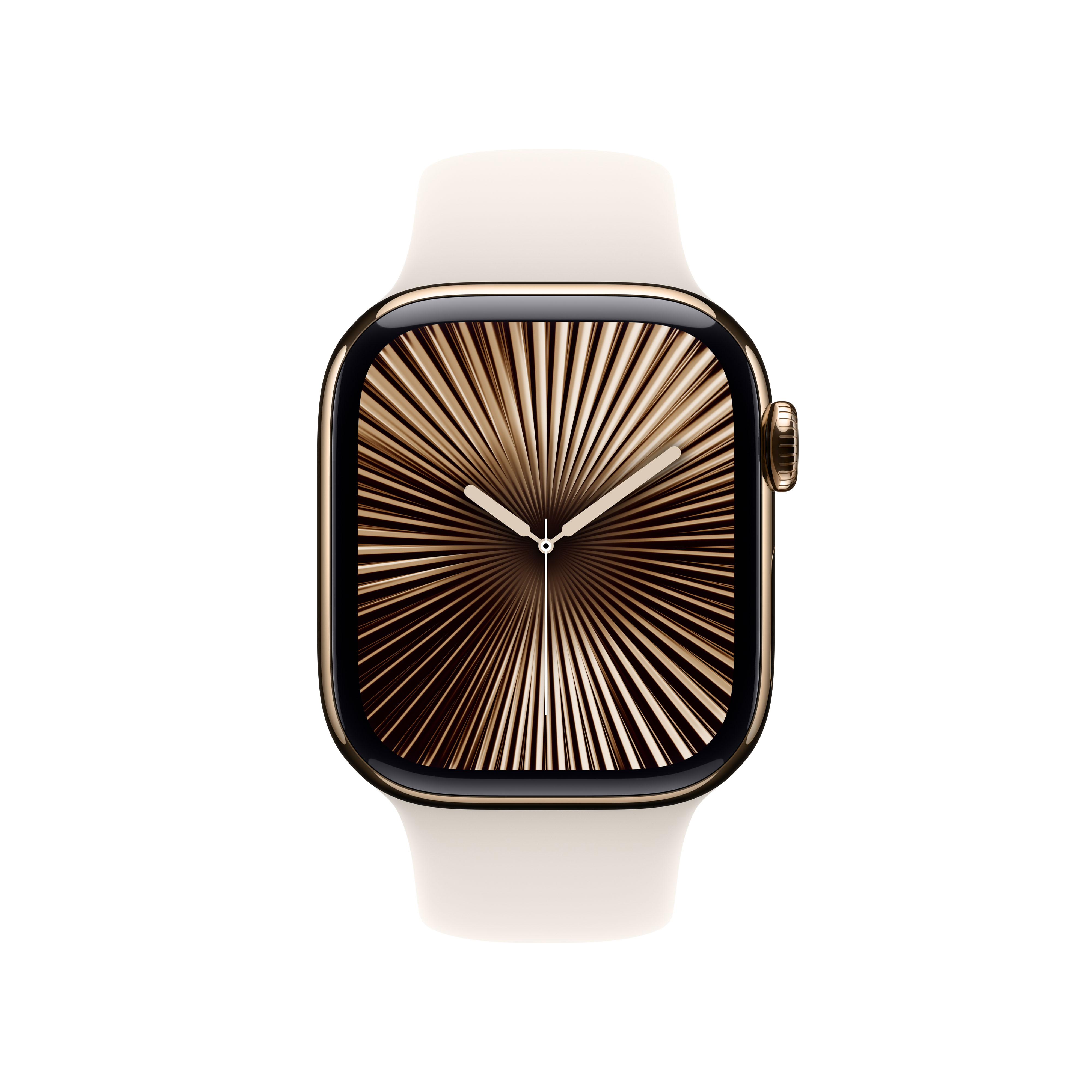 Apple Watch Series 10 GPS + Cellular 42mm Gold Titanium Gehäuse mit Polarstern (Starlight) Sport Band - M/L