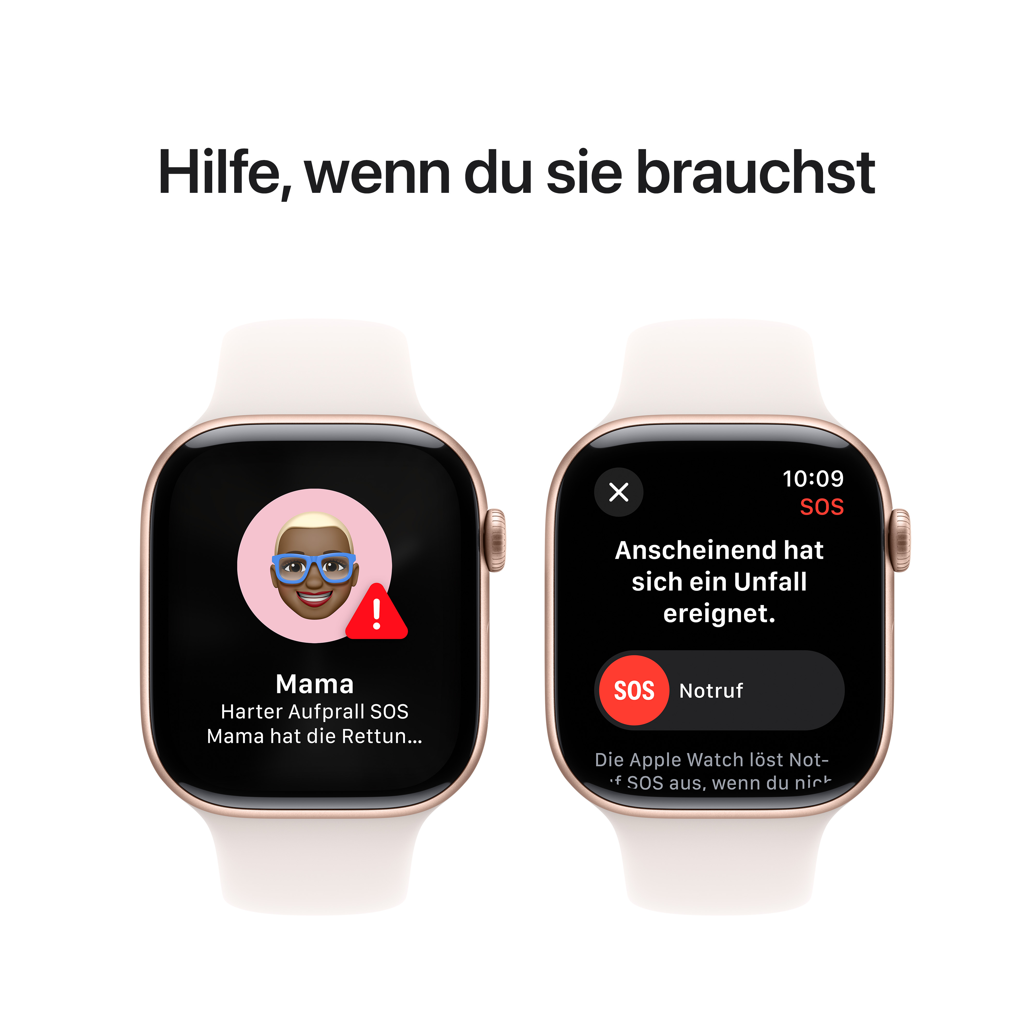 Apple Watch Series 10 GPS + Cellular 46mm Roségold (Rose Gold) Aluminium Gehäuse mit Blassrosa (Light Blush) Sport Band - M/L