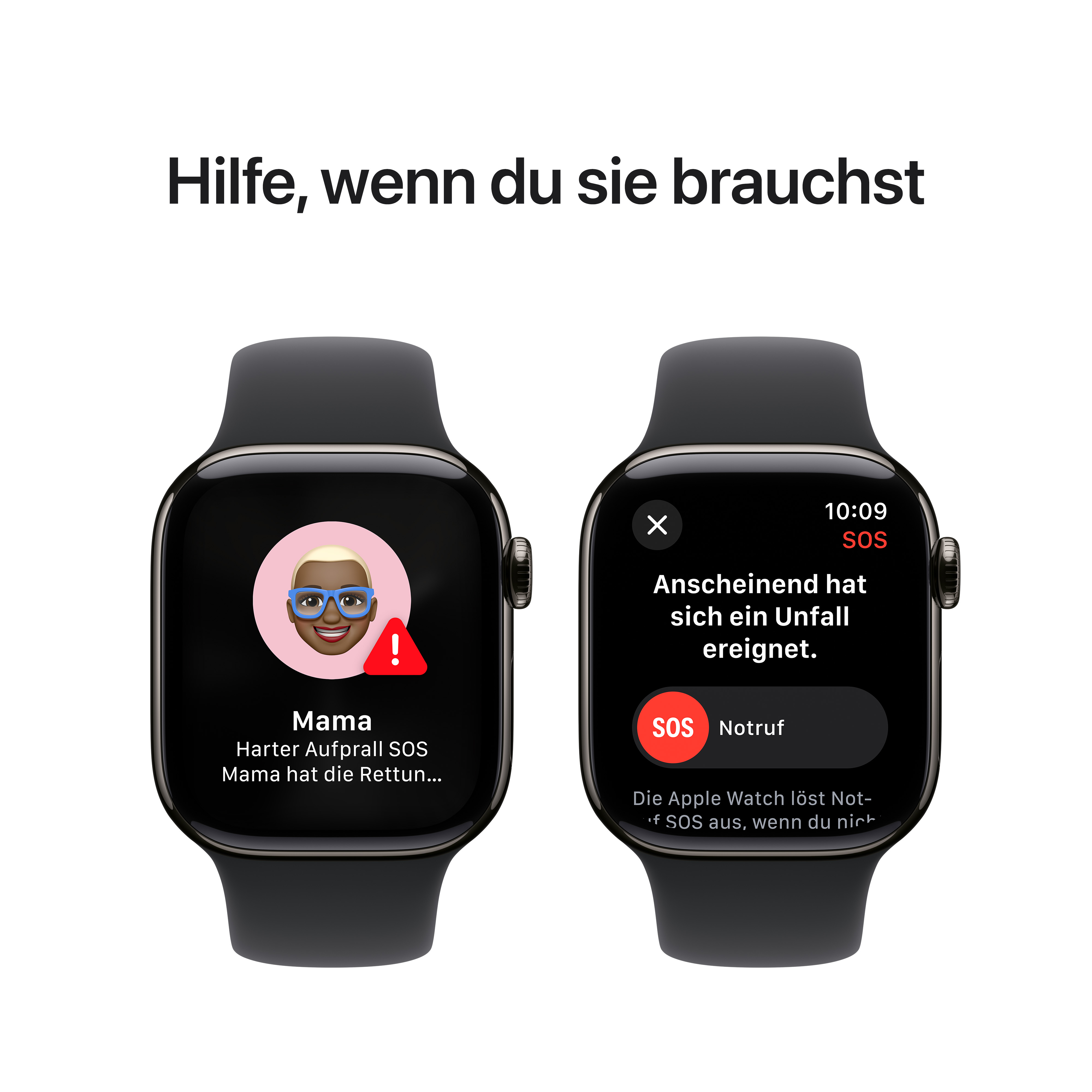 Apple Watch Series 10 GPS + Cellular 42mm Schiefer (Slate) Titanium Gehäuse mit Schwarz (Black) Sport Band - M/L