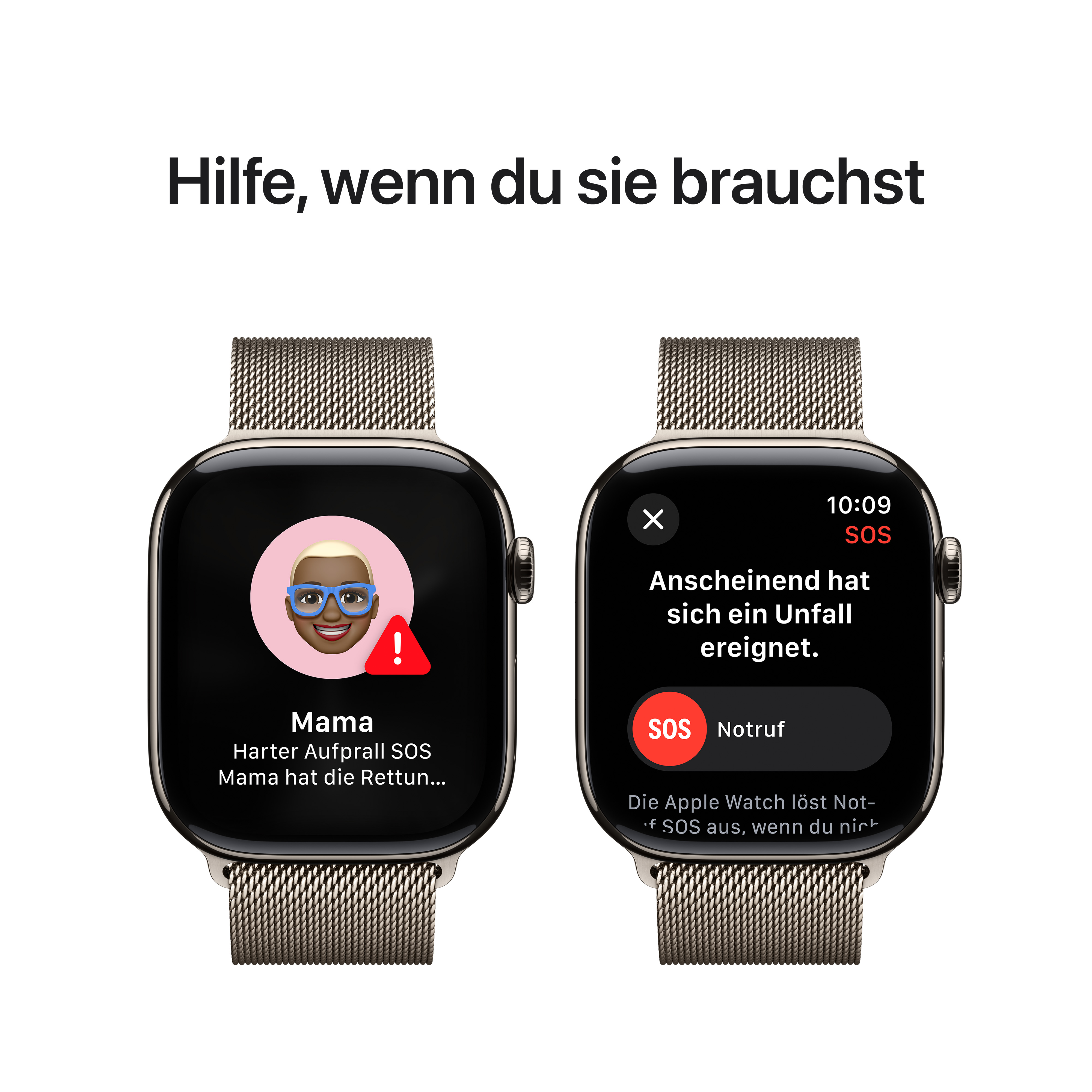 Apple Watch Series 10 GPS + Cellular 46mm Natur (Natural) Titanium Gehäuse mit Natur (Natural) Milanese Loop - S/M