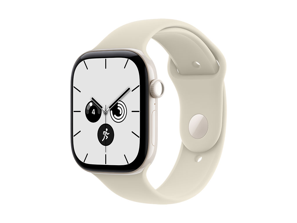 Apple Watch Series 12 GPS + Cellular 46mm Keramikgehäuse Perlweiß, Sportarmband Sand - M/L