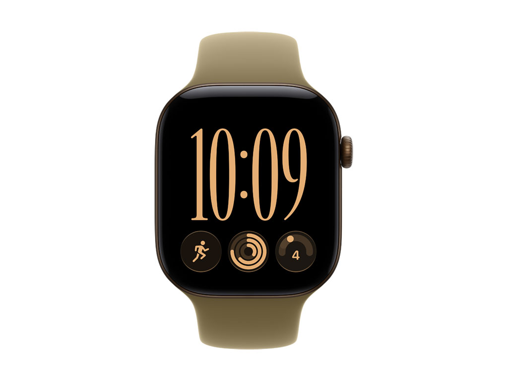 Apple Watch Series 12 GPS + Cellular 46mm Aluminiumgehäuse Dunkelbronze, Sportarmband Oliv - S/M