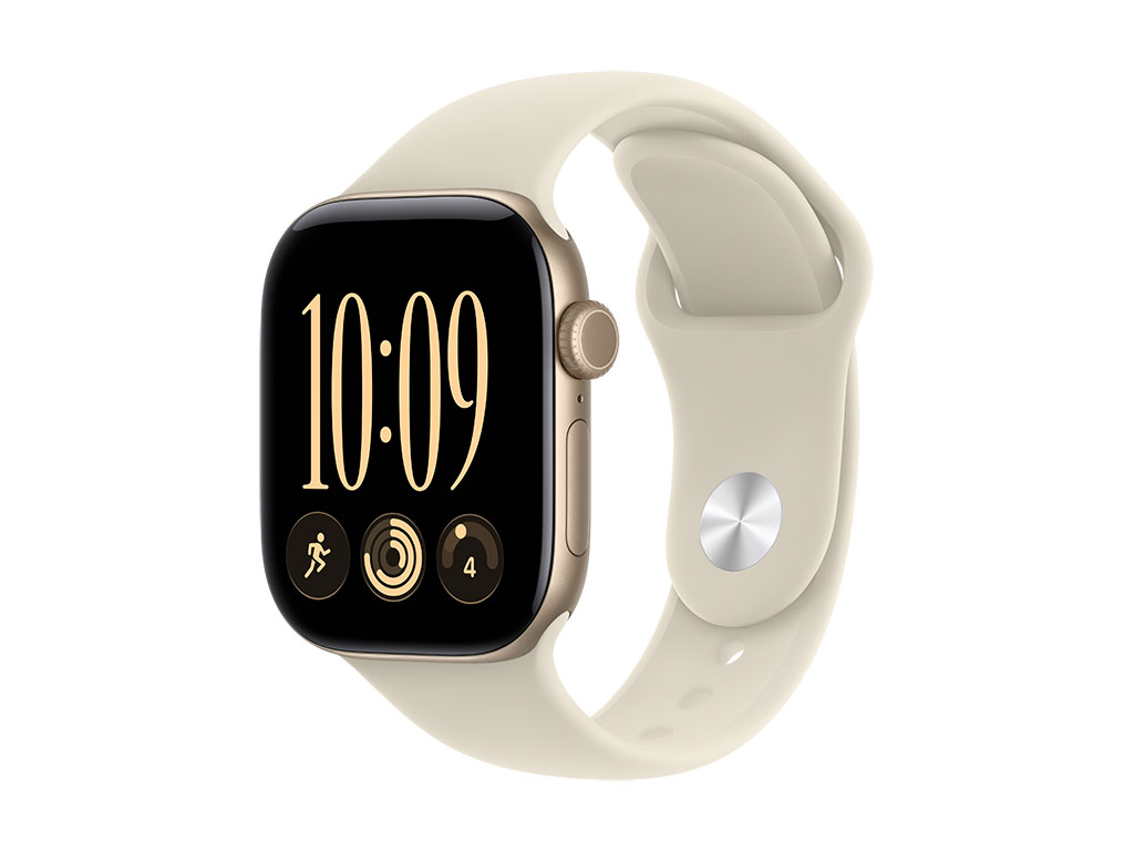 Apple Watch Series 12 GPS 42mm Aluminiumgehäuse Lichtgold, Sportarmband Sand - S/M