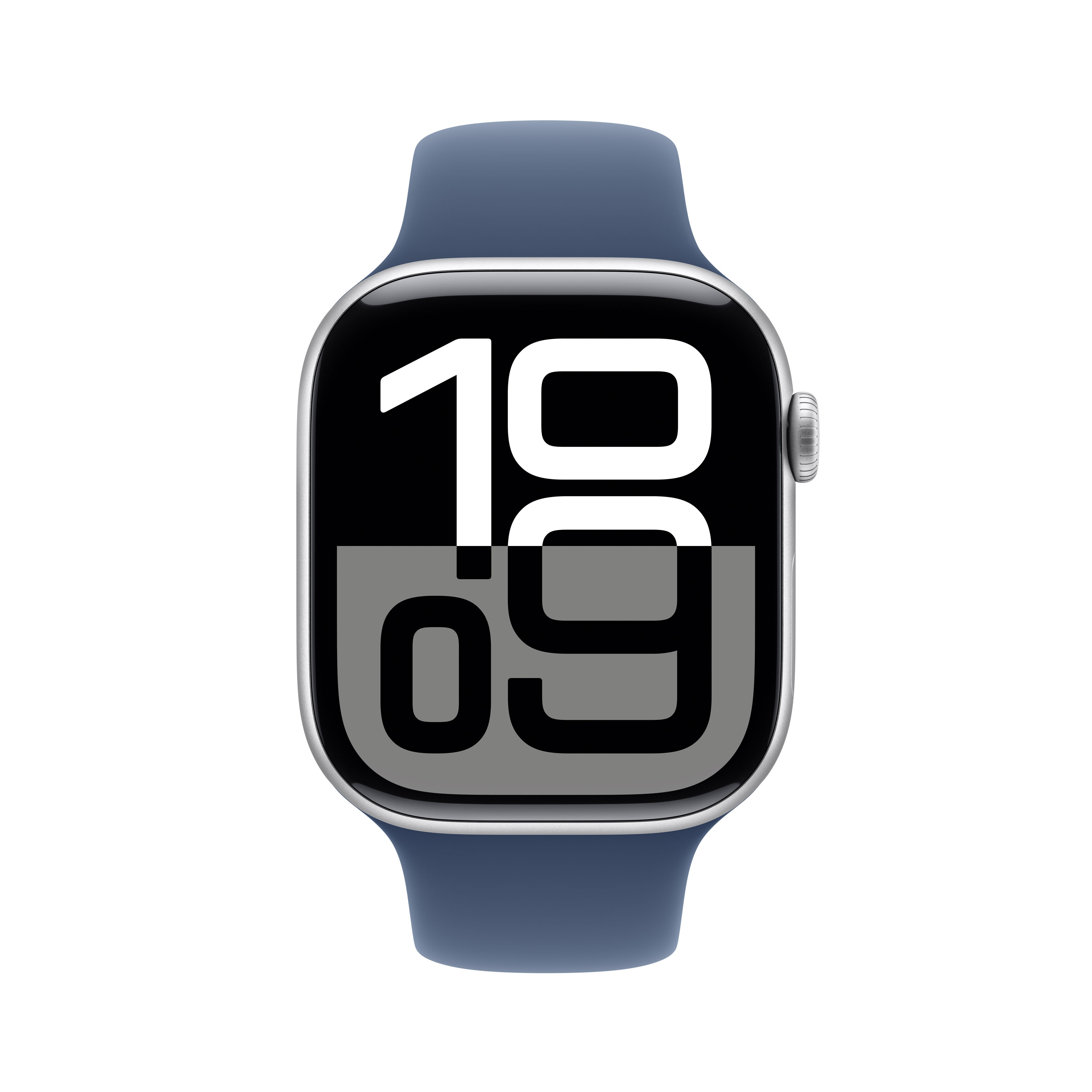 Apple Watch Series 10 GPS + Cellular 46mm Silber (Silver) Aluminium Gehäuse mit Denim Sport Band - S/M