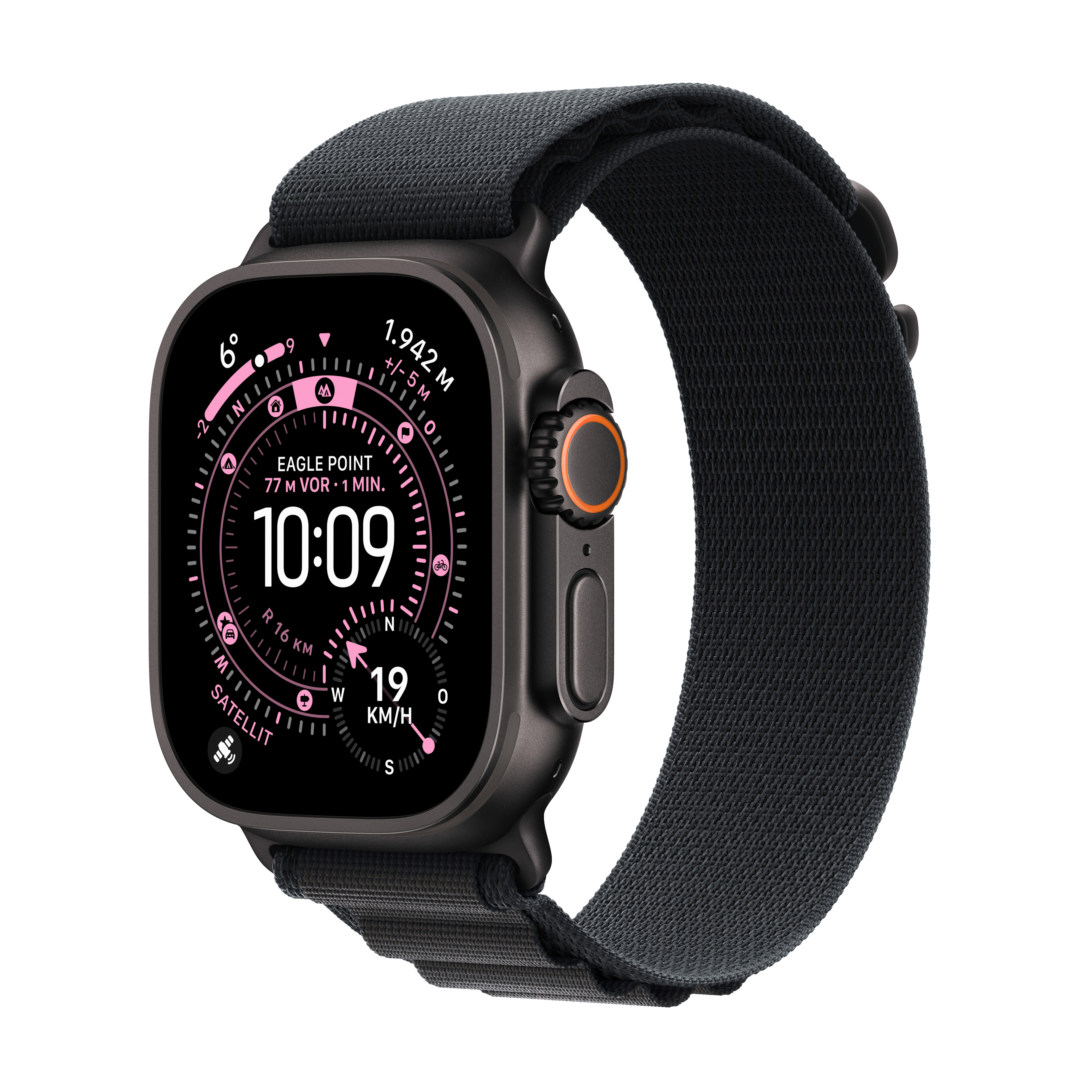 Apple Watch Ultra 3 GPS + Cellular 49mm Schwarz (Black) Titan Gehäuse mit Schwarz (Black) Alpine Loop - Small
