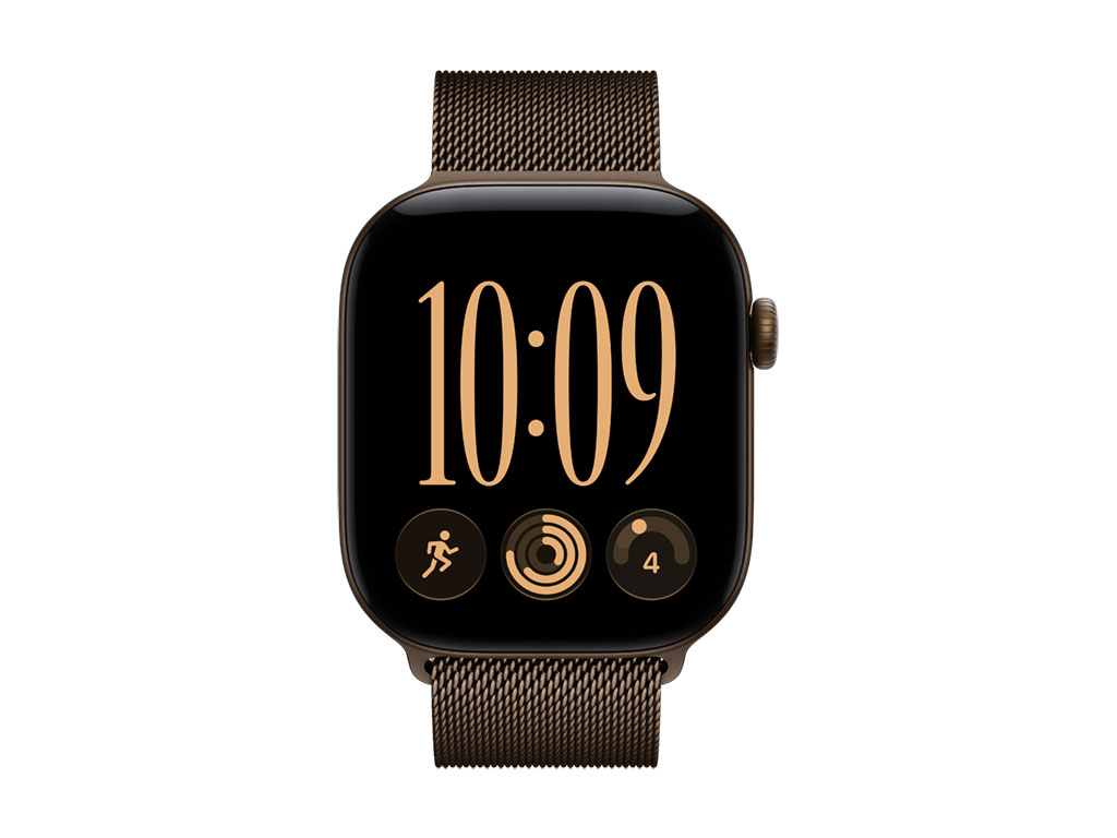 Apple Watch Series 12 GPS + Cellular 46mm Aluminiumgehäuse Dunkelbronze, Milanaise Armband Dunkelbronze - S/M