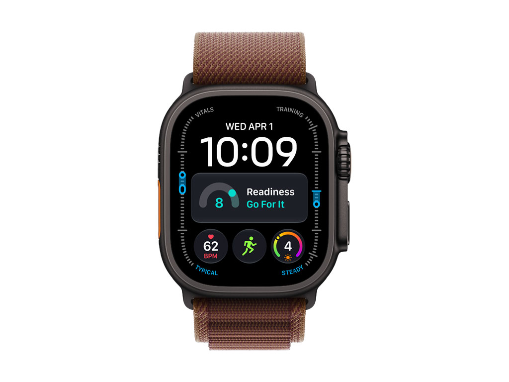 Apple Watch Ultra 4 GPS + Cellular 49mm Titangehäuse Schwarz, Alpine Loop Burgunder - M